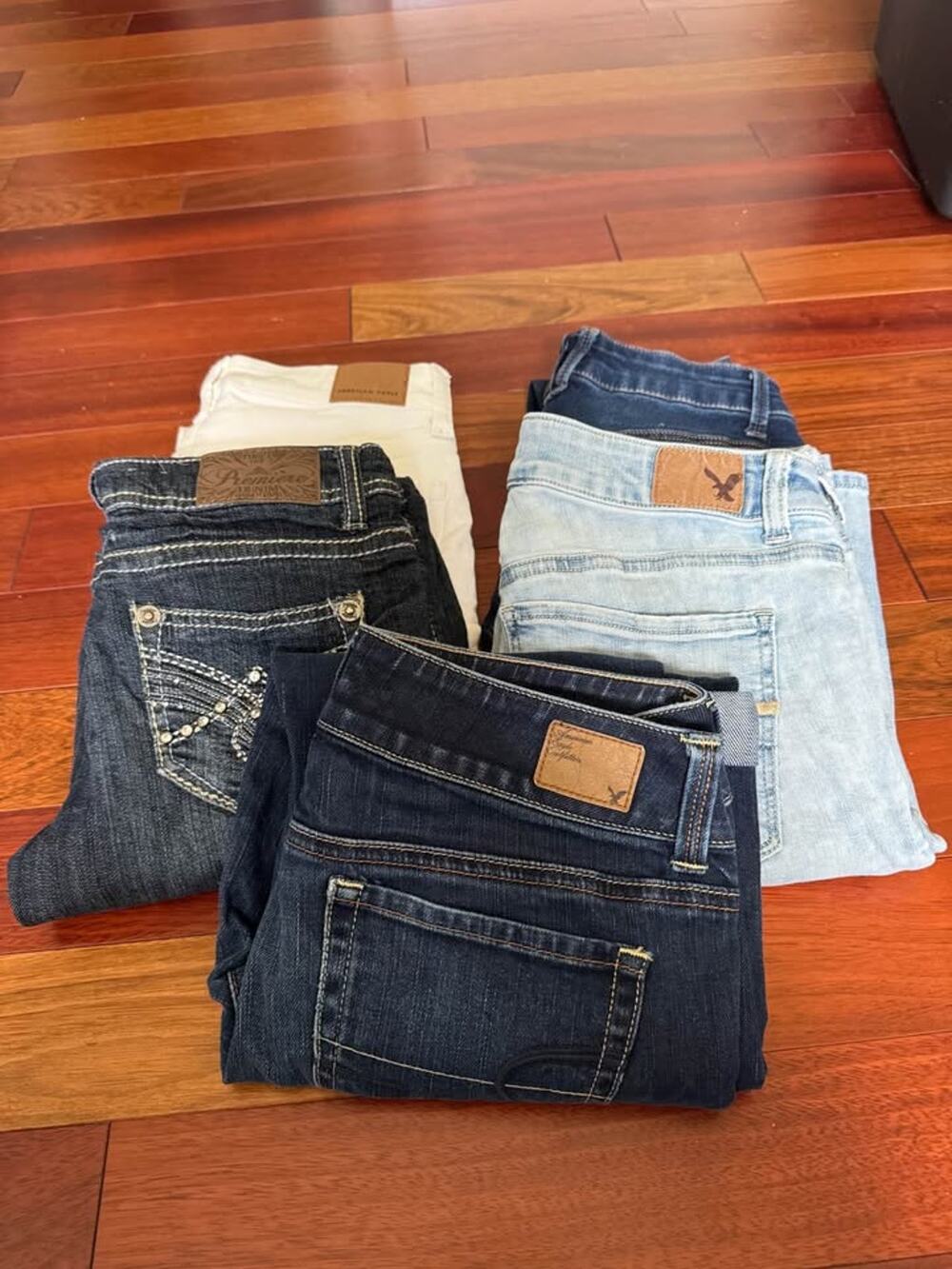Lot of 5 jeans pants all size 2 AEO, rue21, Curve